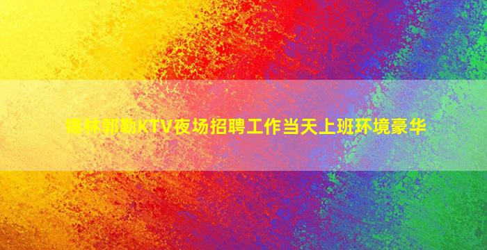 锡林郭勒KTV夜场招聘工作当天上班环境豪华